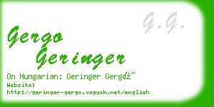 gergo geringer business card